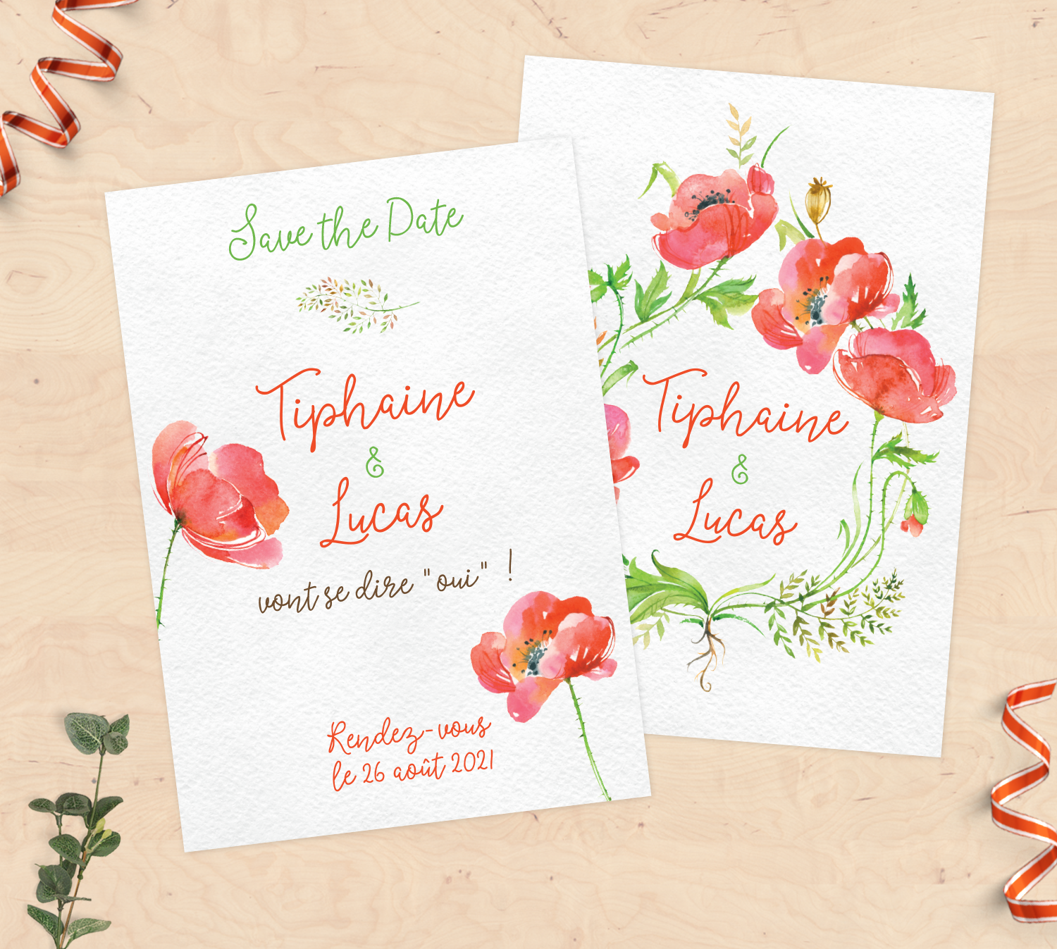 Save The Date Collection Coquelicot Mimosa Chroma